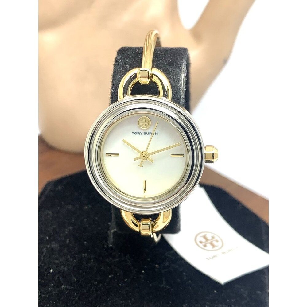 Tory Burch Two-Tone Gold and Silver Bangle Watch